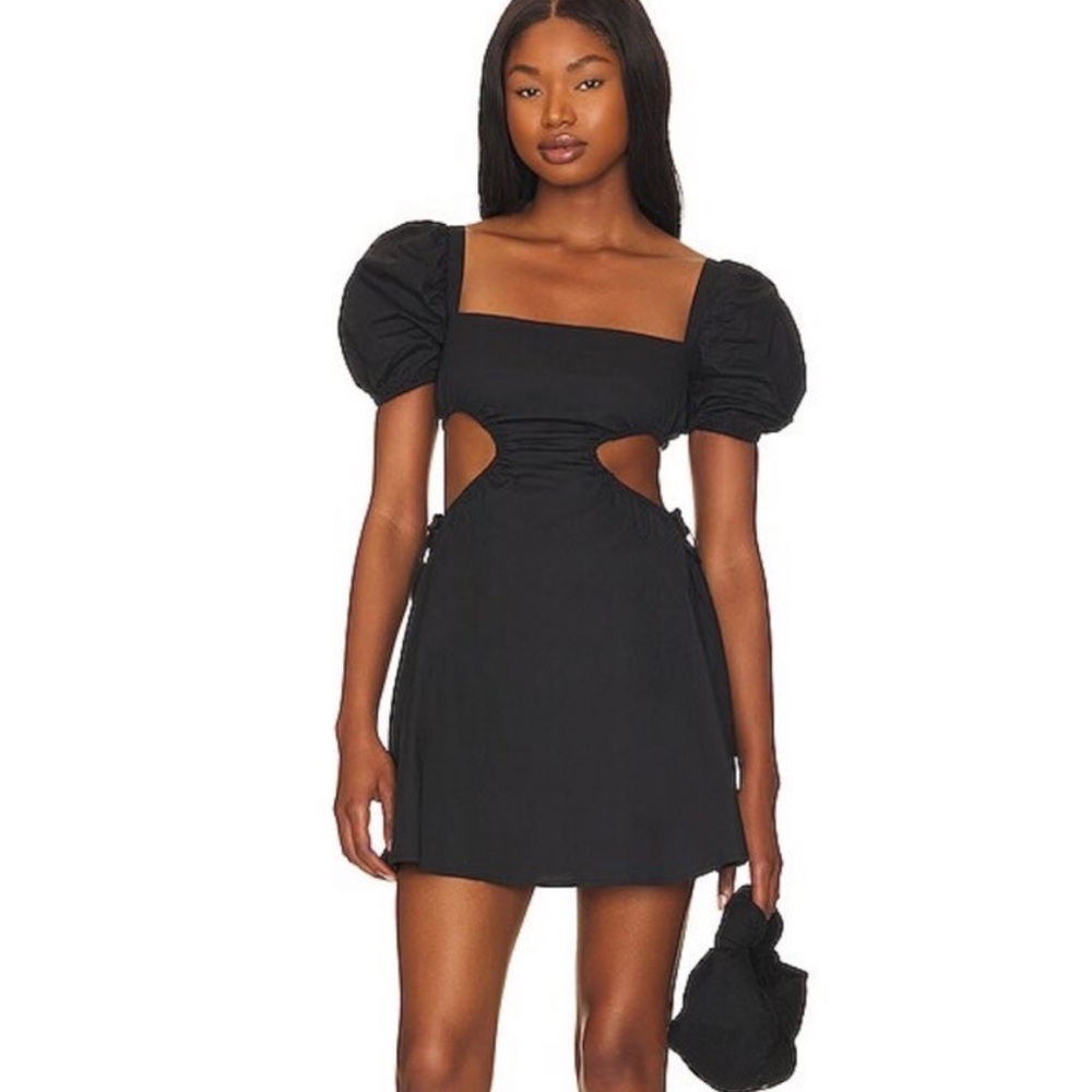 Black cut out mini dress